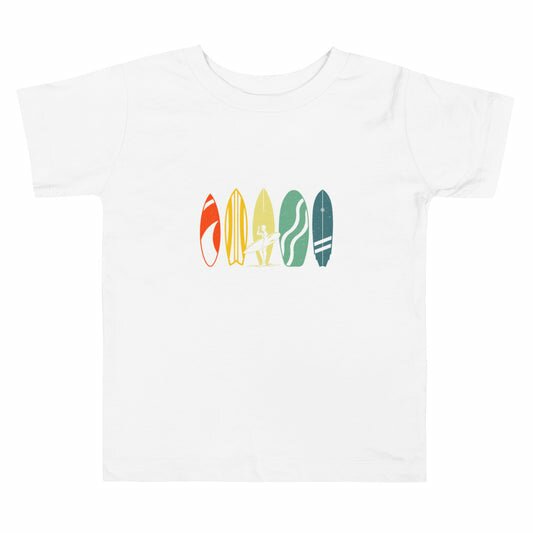 Toddler Short Sleeve Cotton Surfboards Graphic Tee
